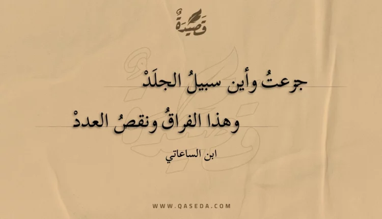 قصيدة جزعت وأين سبيل الجلد
