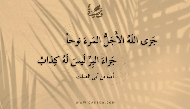 قصيدة جزى الله الأجل المرء نوحا