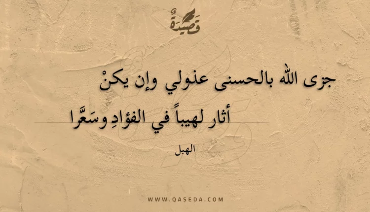 قصيدة جزى الله بالحسنى عذولي وإن يكن