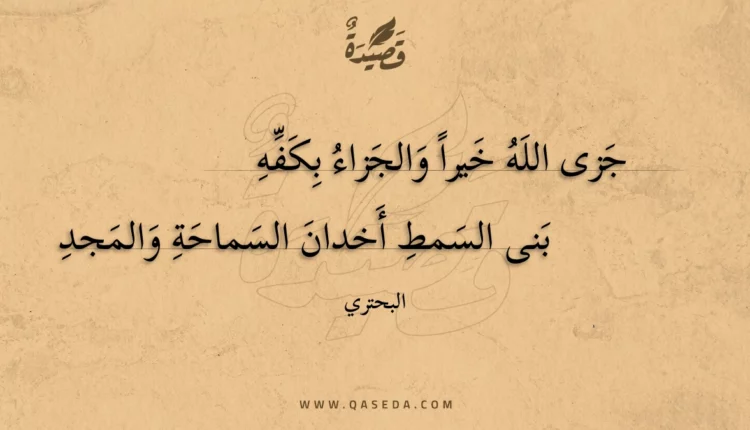 قصيدة جزى الله خيرا والجزاء بكفه