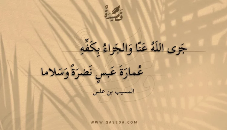 قصيدة جزى الله عنا والجزاء بكفه