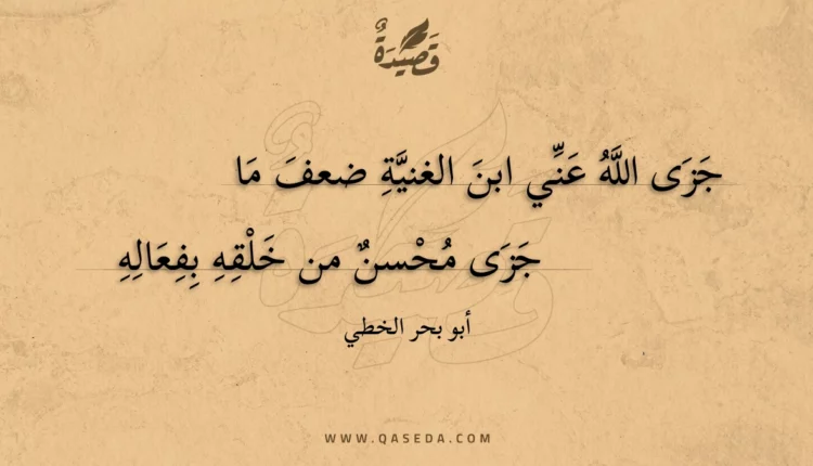 قصيدة جزى الله عني ابن الغنية ضعف ما