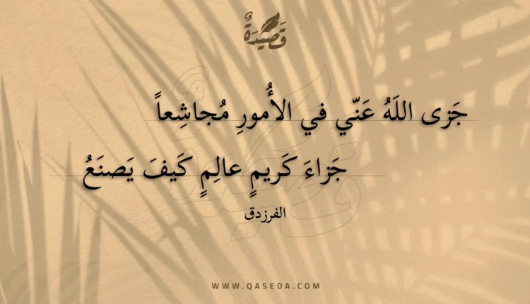 قصيدة جزى الله عني في الأمور مجاشعا