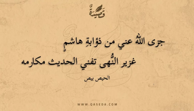 قصيدة جزى الله عني من ذؤابة هاشم