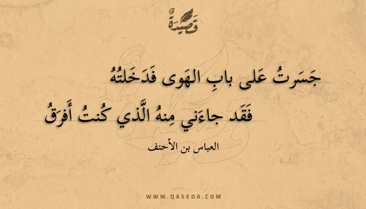 قصيدة جسرت على باب الهوى فدخلته