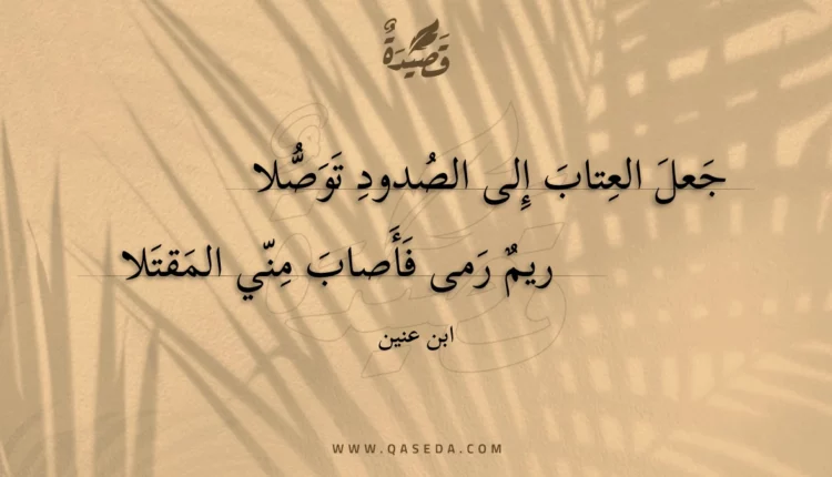 قصيدة جعل العتاب إلى الصدود توصلا
