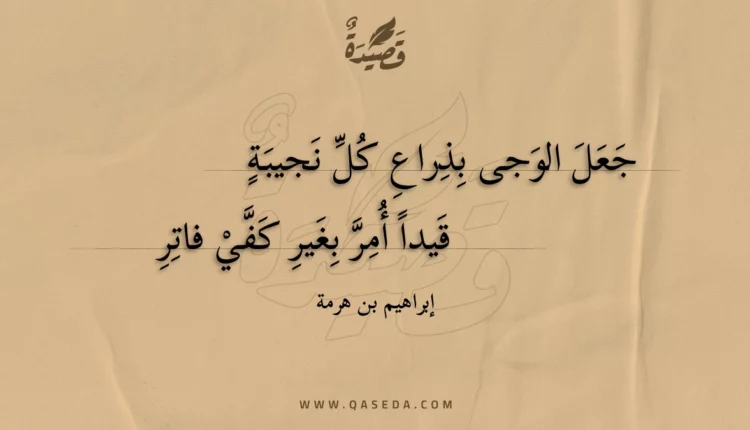 قصيدة جعل الوجى بذراع كل نجيبة