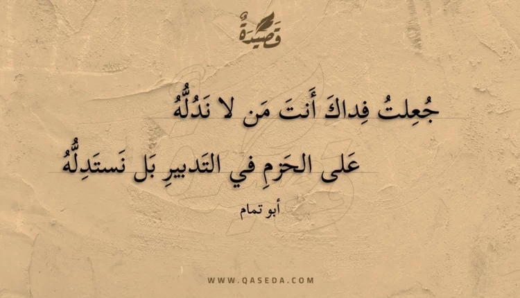 قصيدة جعلت فداك أنت من لا ندله