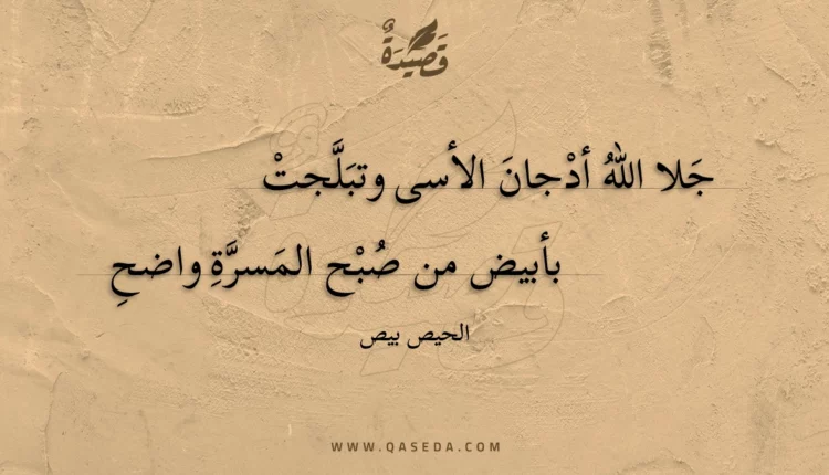 قصيدة جلا الله أدجان الأسى وتبلجت