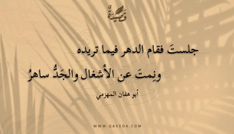 قصيدة جلست فقام الدهر فيما تريده