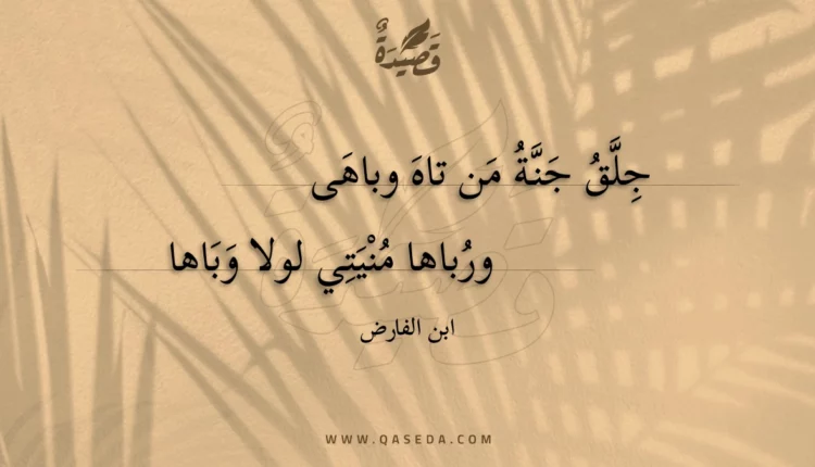 قصيدة جلق جنة من تاه وباهى