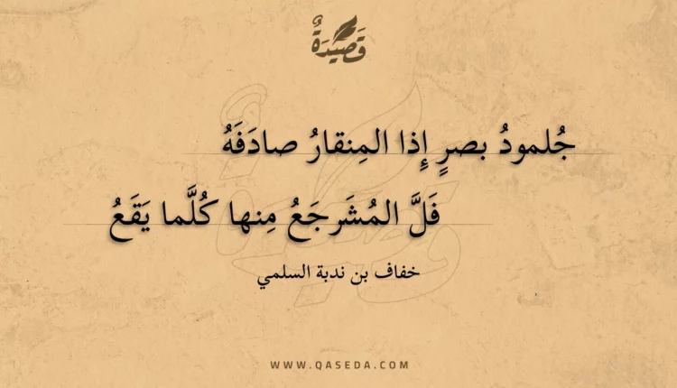 قصيدة جلمود بصر إذا المنقار صادفه