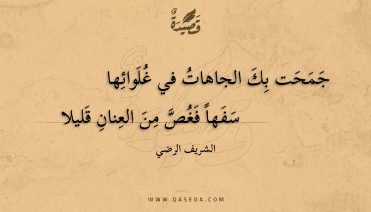 قصيدة جمحت بك الجاهات في غلوائها