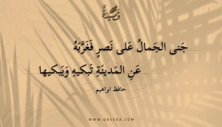 قصيدة جنى الجمال على نصر فغربه