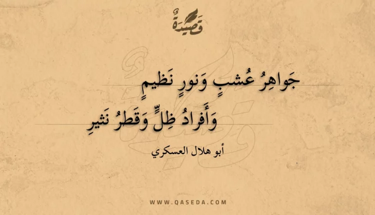 قصيدة جواهر عشب ونور نظيم