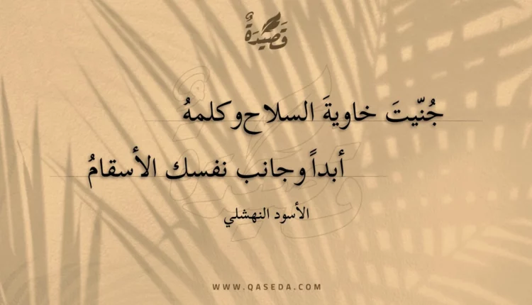 قصيدة جُنيت خاوية السلاح وكلمه