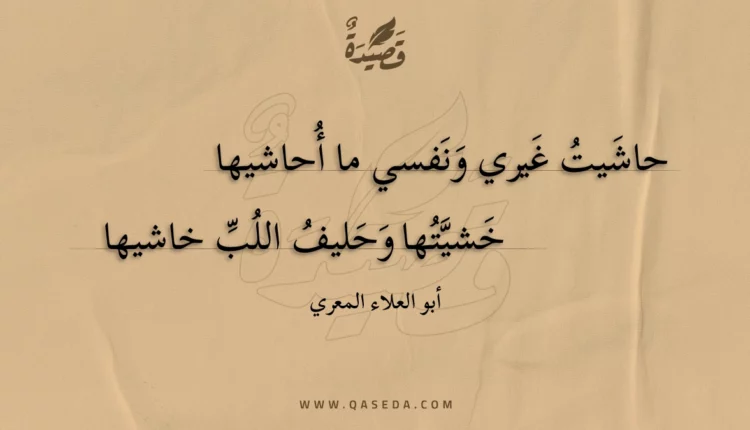 قصيدة حاشيت غيري ونفسي ما أحاشيها