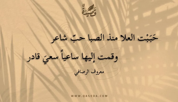 قصيدة حببت العلا منذ الصبا حب شاعر