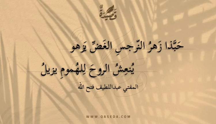 قصيدة حبذا زهر النرجس الغض يزهو