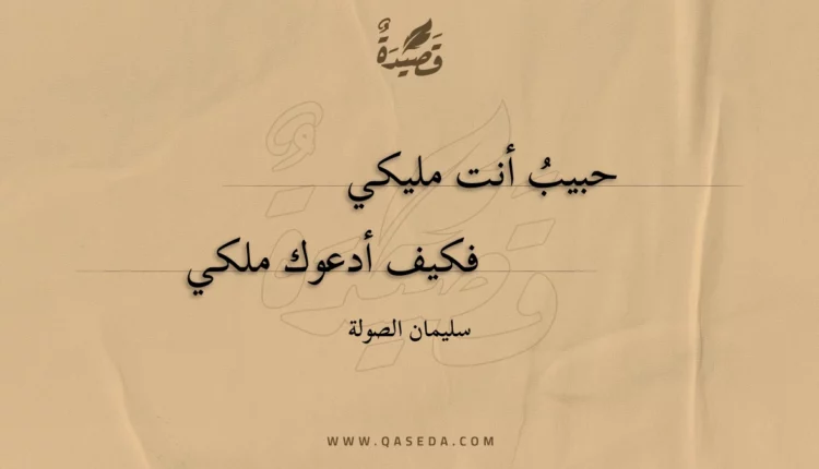 قصيدة حبيب أنت مليكي