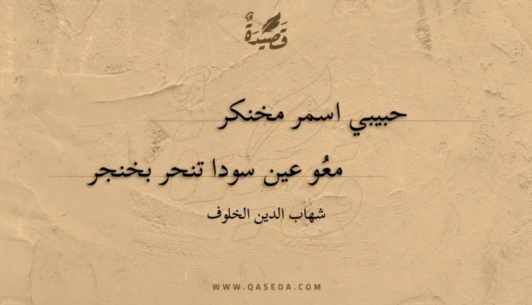 قصيدة حبيبي اسمر مخنكر