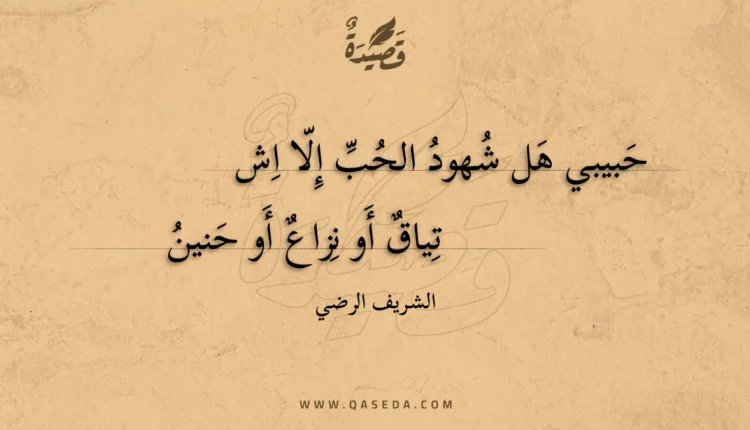 قصيدة حبيبي هل شهود الحب إلا