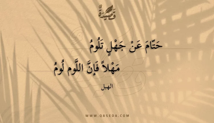 قصيدة حتام عن جهل تلوم
