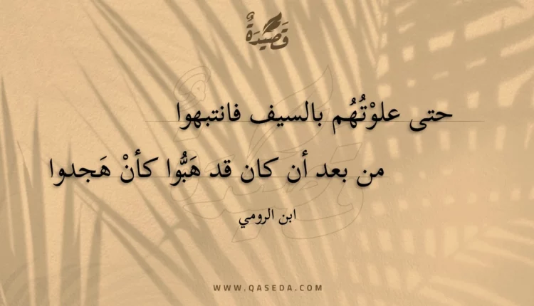 قصيدة حتى علوتهم بالسيف فانتبهوا