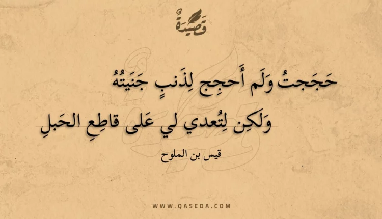 قصيدة حججت ولم أحجج لذنب جنيته