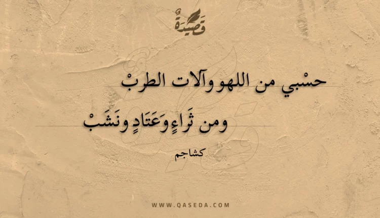 قصيدة حسبي من اللهو وآلات الطرب