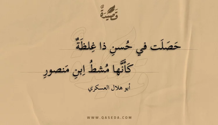 قصيدة حصلت في حسن ذا غلظة