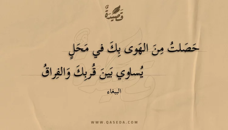 قصيدة حصلت من الهوى بك في محل