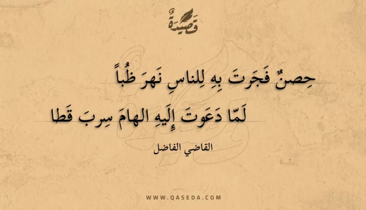 قصيدة حصن فجرت به للناس نهر ظبا