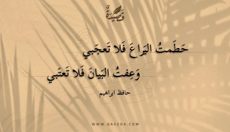 قصيدة حطمت اليراع فلا تعجبي
