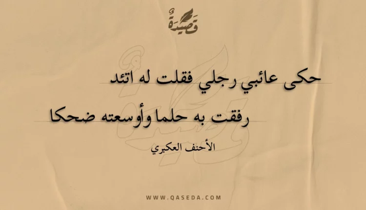 قصيدة حكى عائبي رجلي فقلت له اتئد