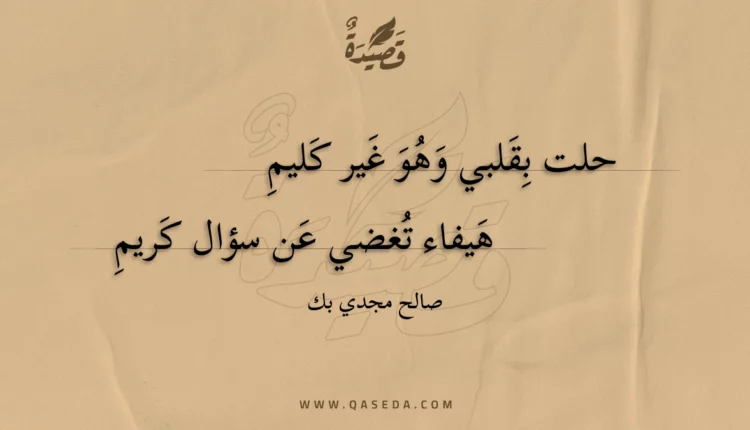 قصيدة حلت بقلبي وهو غير كليم