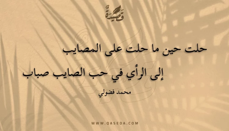 قصيدة حلت حين ما حلت على المصايب