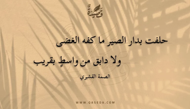 قصيدة حلفت بدار الصير ما كفه الغضى