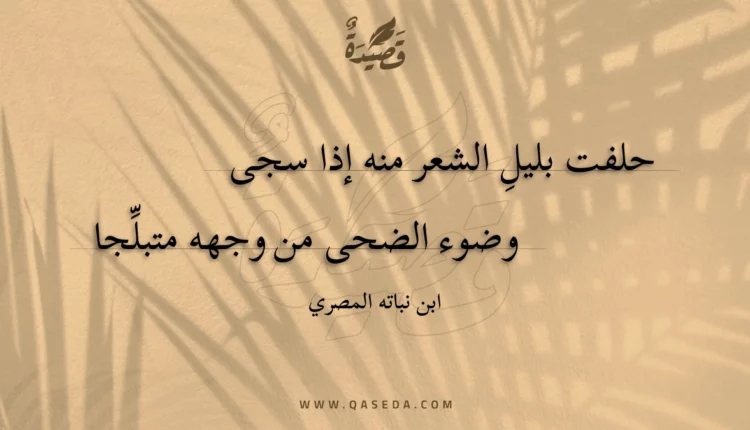 قصيدة حلفت بليل الشعر منه إذا سجى