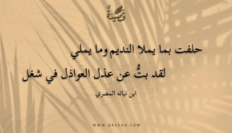 قصيدة حلفت بما يملا النديم وما يملي