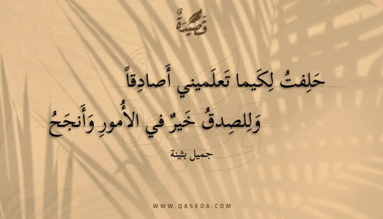 قصيدة حلفت لكيما تعلميني أصادقا