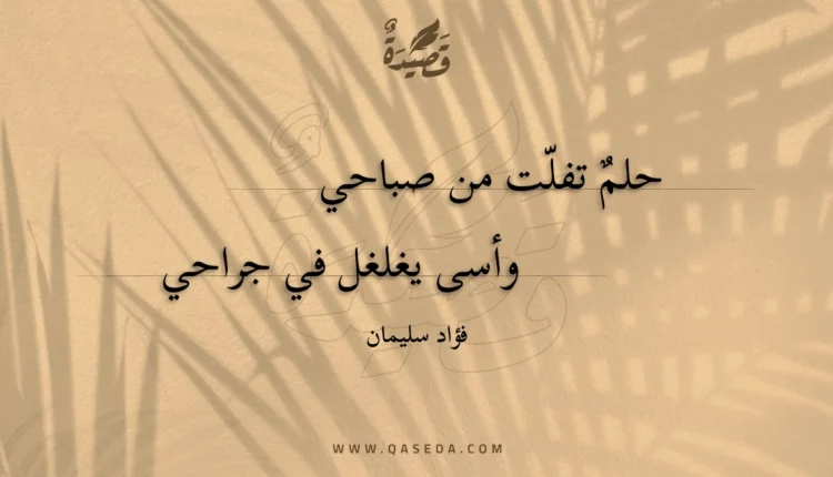 قصيدة حلم تفلت من صباحي