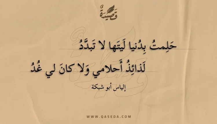 قصيدة حلمت بدنيا ليتها لا تبدد