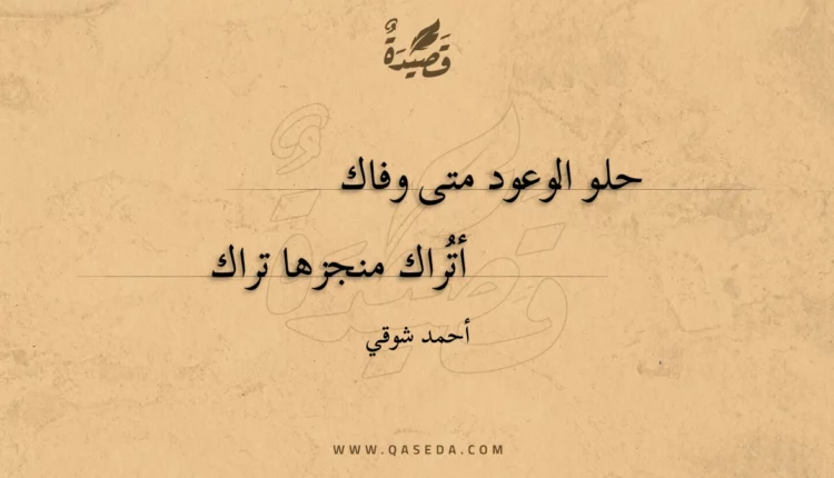 قصيدة حلو الوعود متى وفاك