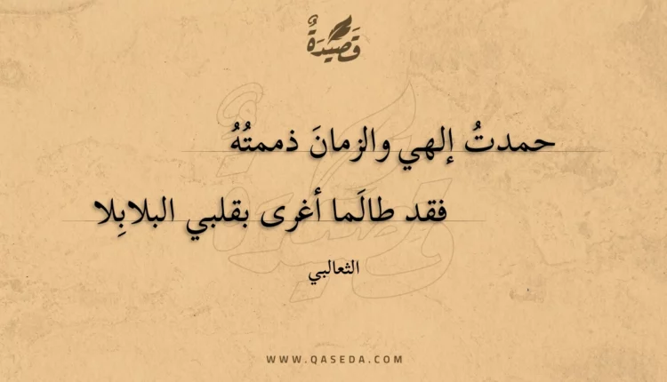 قصيدة حمدت إلهي والزمان ذممته