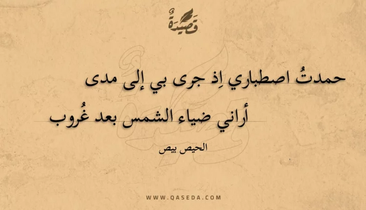 قصيدة حمدت اصطباري اذ جرى بي إلى مدى