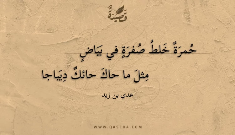 قصيدة حمرة خلط صفرة في بياض