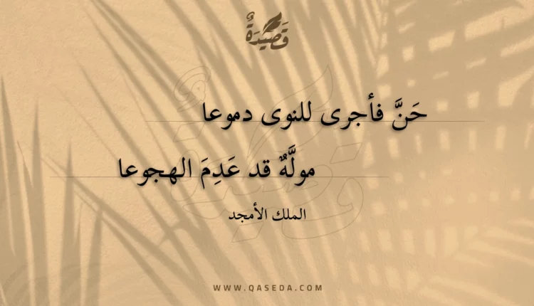 قصيدة حن فأجرى للنوى دموعا
