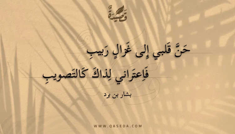 قصيدة حن قلبي إلى غزال ربيب