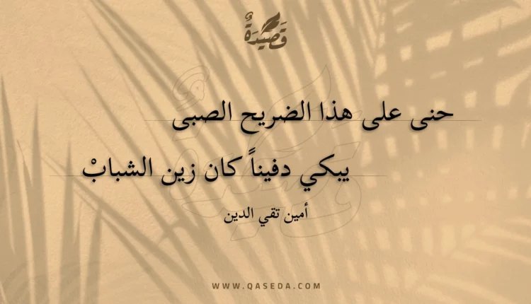 قصيدة حنى على هذا الضريح الصبى